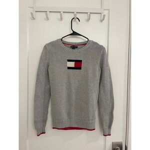 Tommy Hilfiger Americana Chic Y2K Preppy Luxury‎ Old Money Flag Sweater